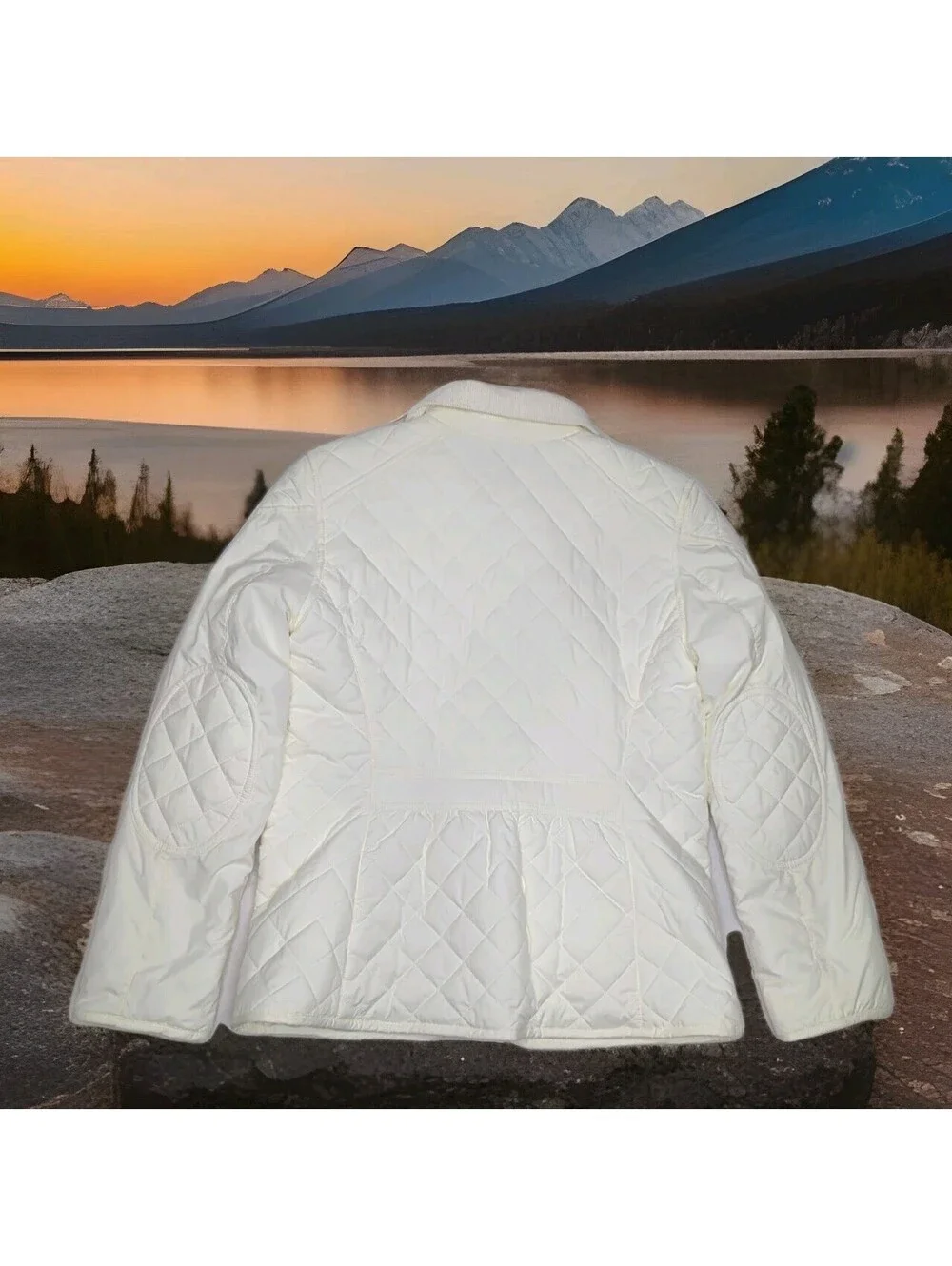 POLO RALPH LAUREN Quilted Jacket Girls XL 16 Women Small White Equestrian Barn